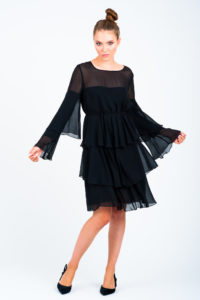 yasmine black silk dress