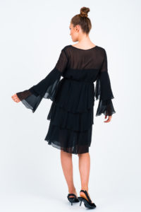 yasmine black silk dress