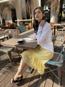 lilly yellow chiffon skirt