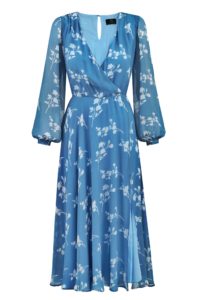 sukienka jedwabna magnolia niebieska