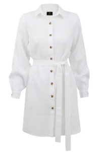 sukienka koszulowa lniana biała
