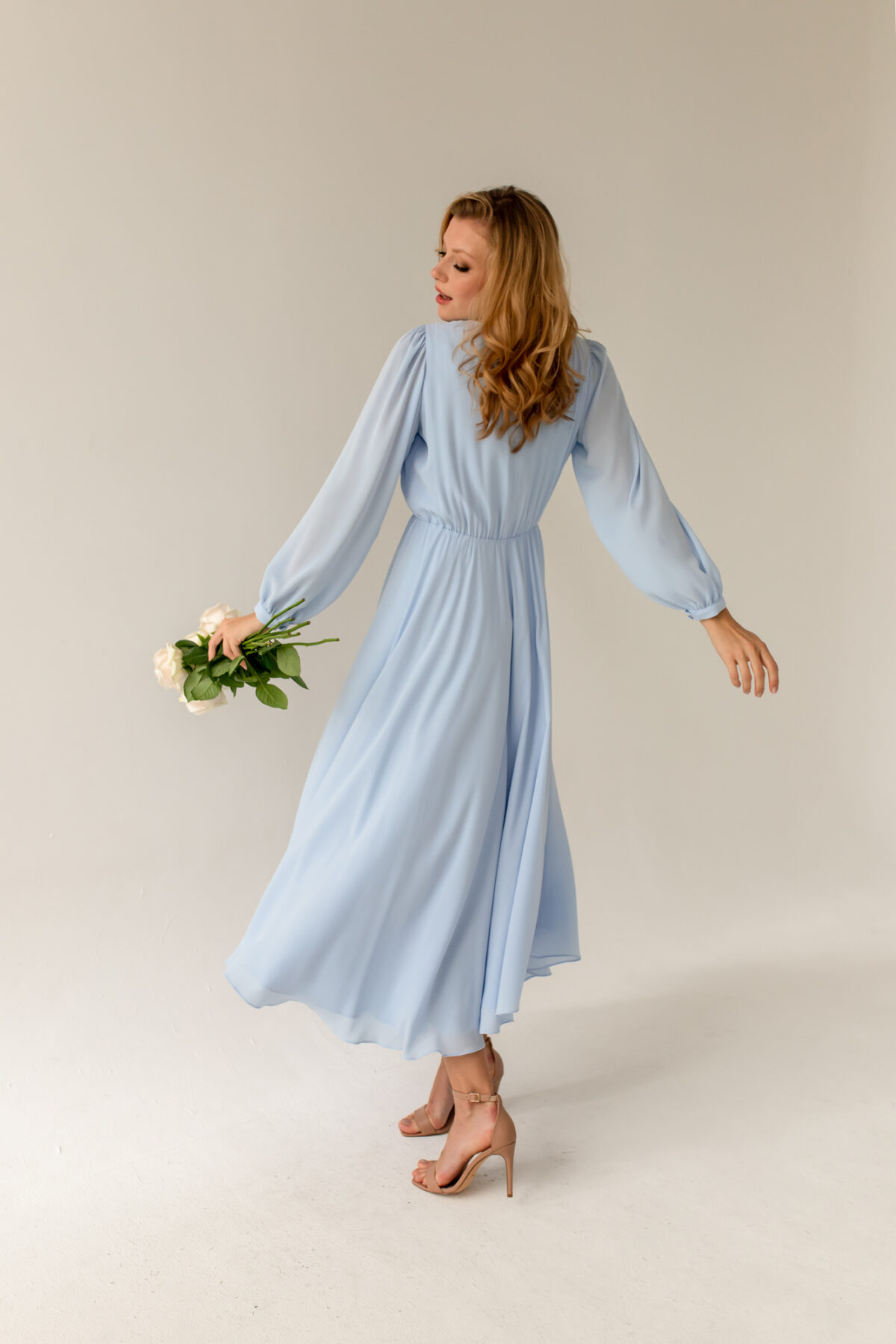 magnolia blue plain dress