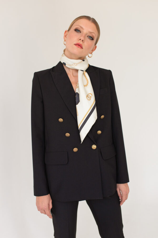 double-breasted jacket black