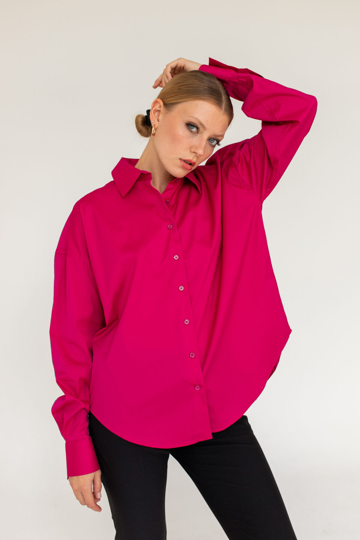 classic oversize shirt fuchsia