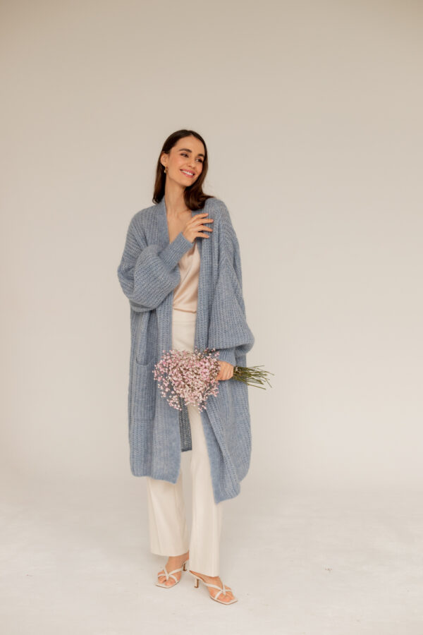 cardigan mohair alpaca blue