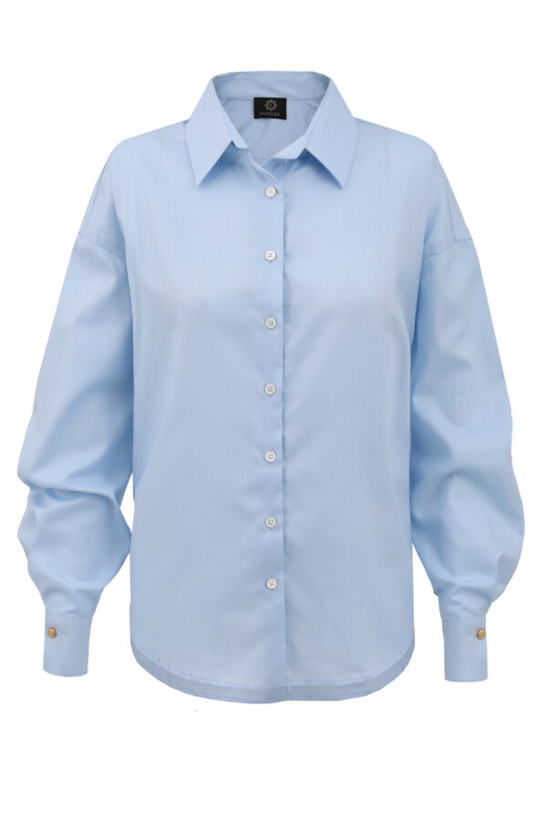 classic oversize blue plain shirt