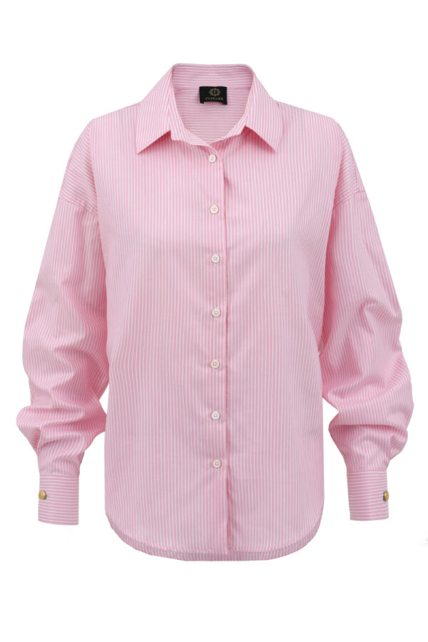 classic oversize pink striped shirt