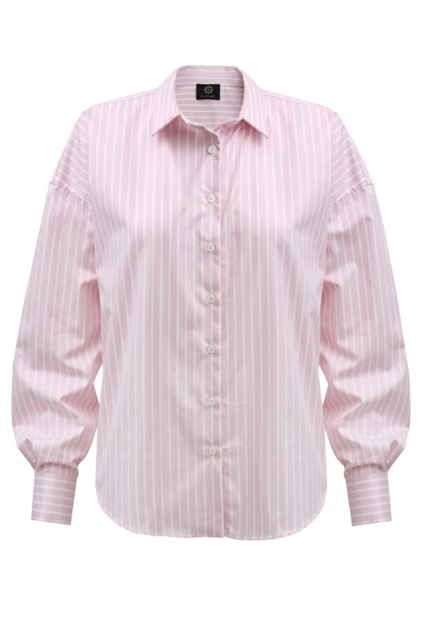 koszula oversize w paski różowa