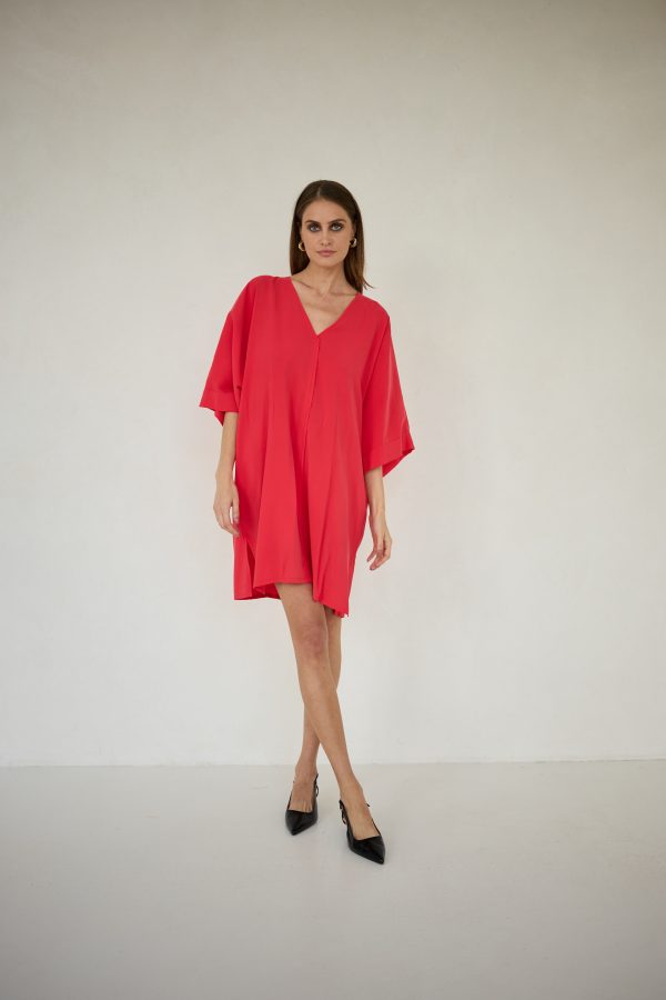 sukienka kimonowa czerwona