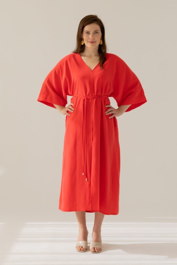 sukienka kimonowa czerwona