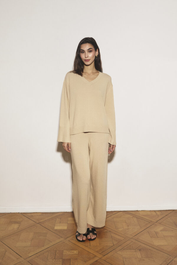 spodnie dzianinowe amelie beż