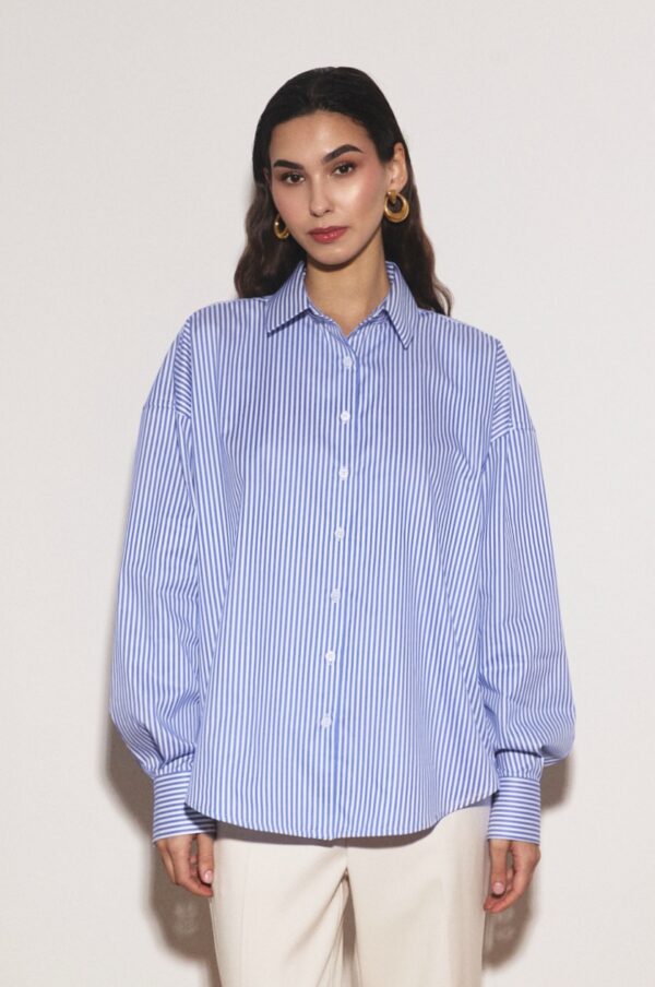 koszula oversize classic paski niebieskie