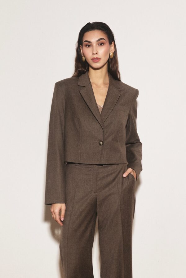 marynarka pudełkowa brąz